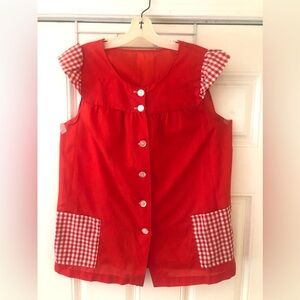 Vintage Red Gingham Smock